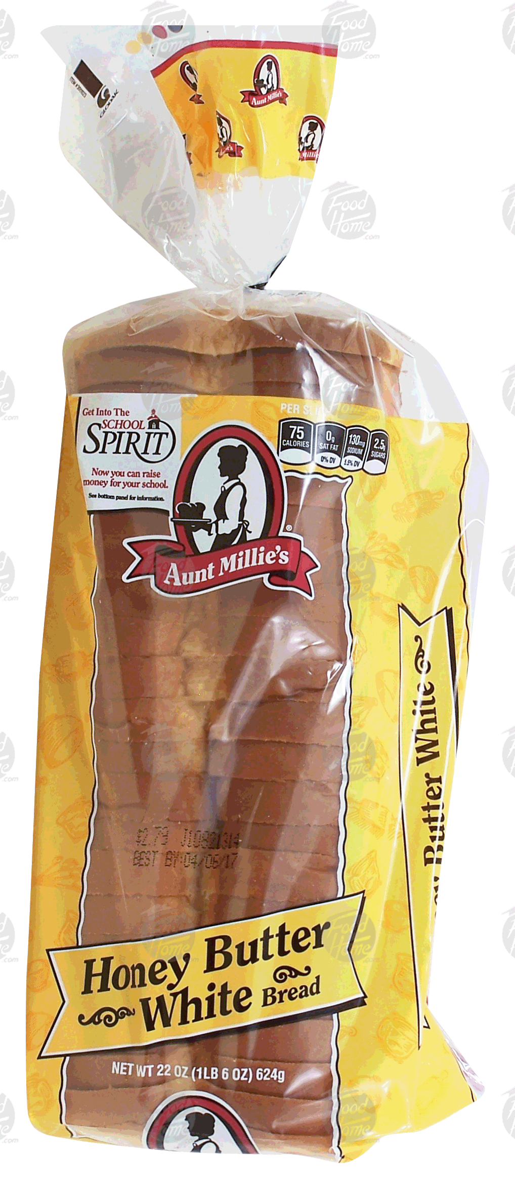 Aunt Millie's Family-Style honey butter white sliced bread loaf Full-Size Picture